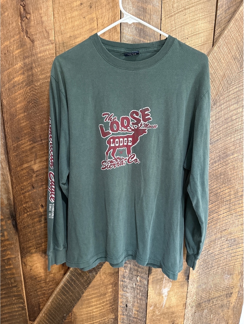 Vintage Y2K American Eagle Faded Distressed Lodge Long Sleeve Tee M